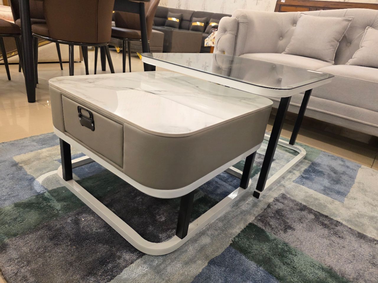 The Orion Modern Nesting Coffee Table Set with Storage view 5