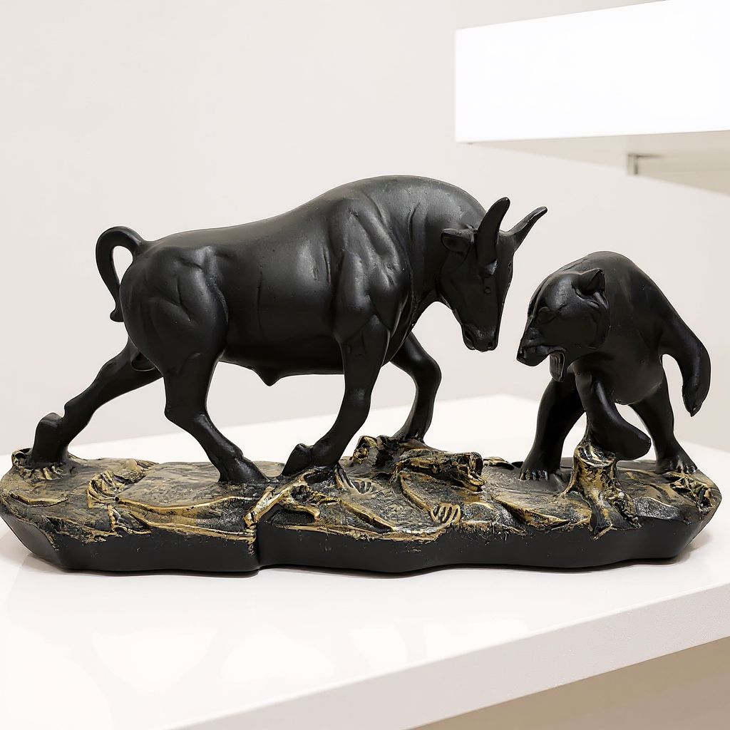 Stock Market Bull and Bear Statue 4/10" Code:VM685L view 2