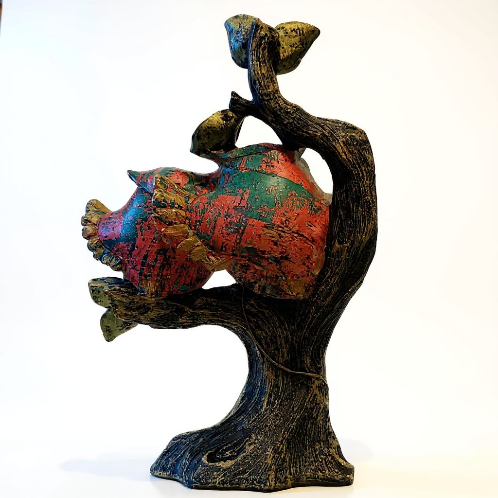 Whimsical Owl Duo on Tree 10/6" view 2
