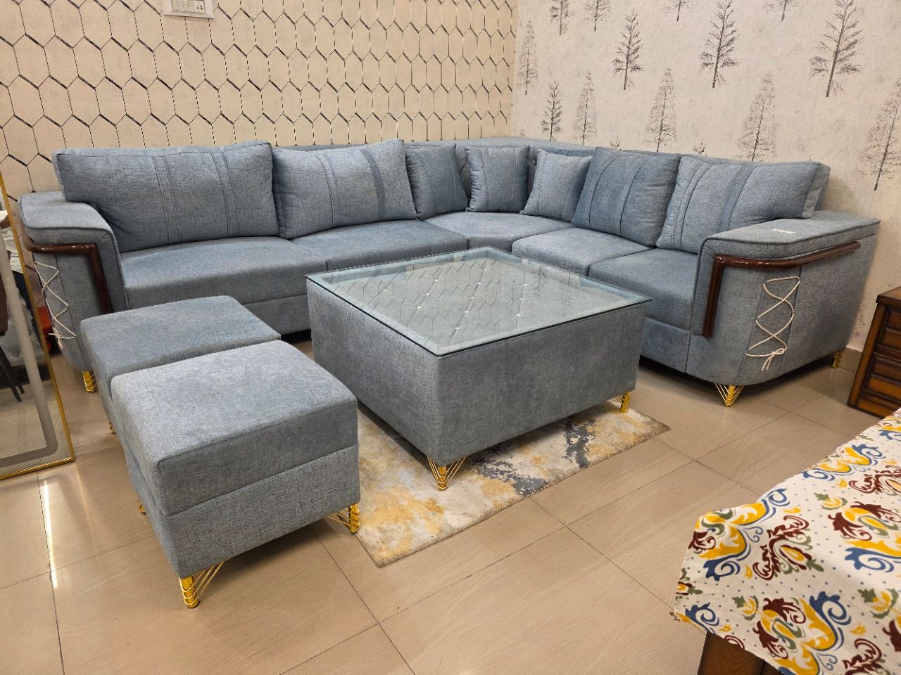 Luxe Living Sectional 7 Seater Corner Sofa Set view 2