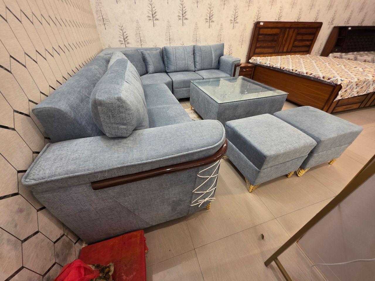 Luxe Living Sectional 7 Seater Corner Sofa Set view 4