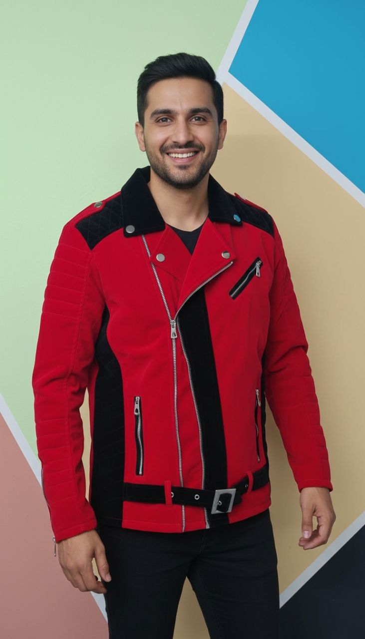 Red Biker Jacket view 2