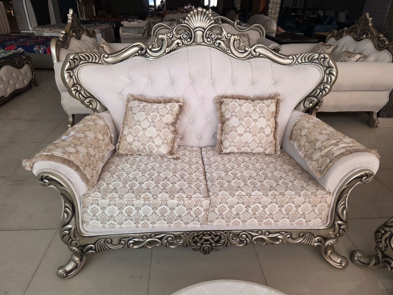 Silver Royal Sofa Set view 3