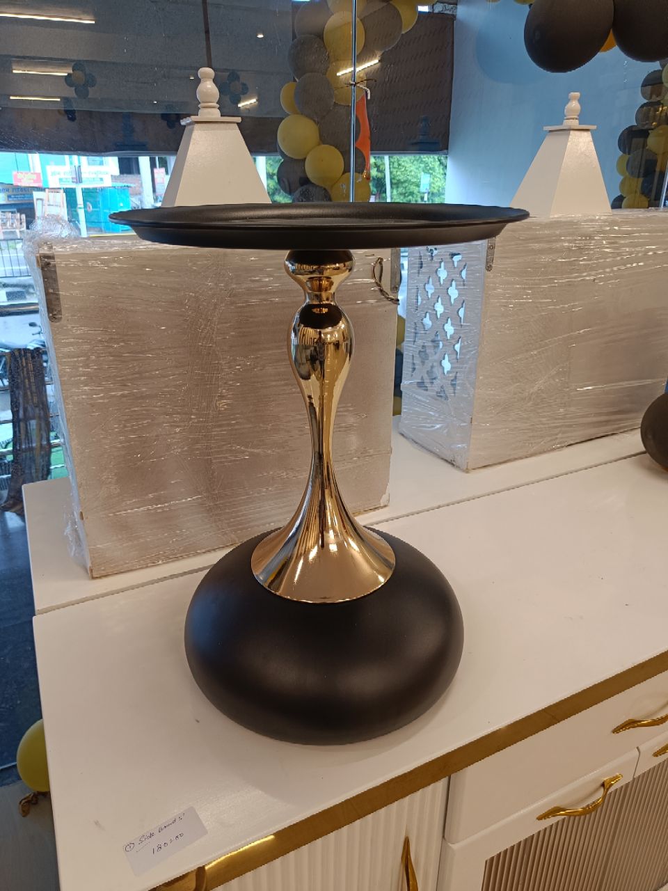 Modern Luxe Side Table (Black & Gold) view 2