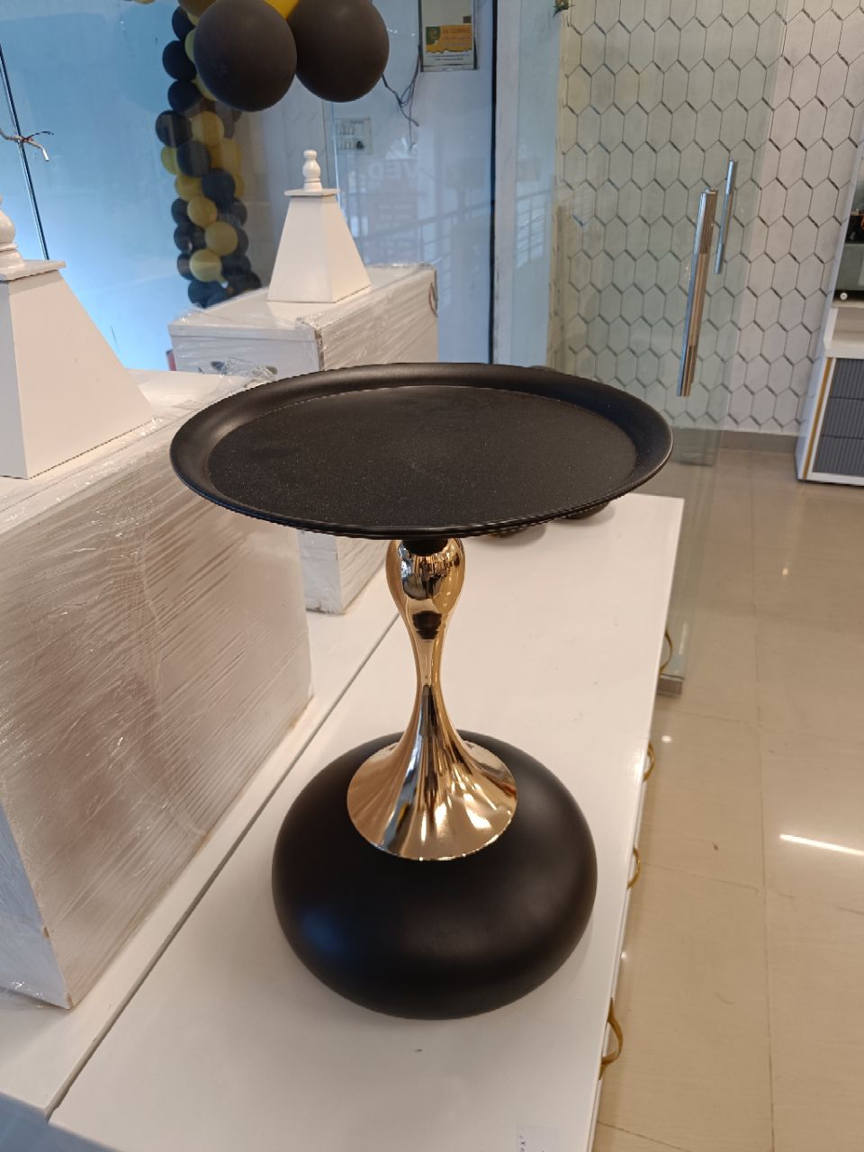 Modern Luxe Side Table (Black & Gold) view 4