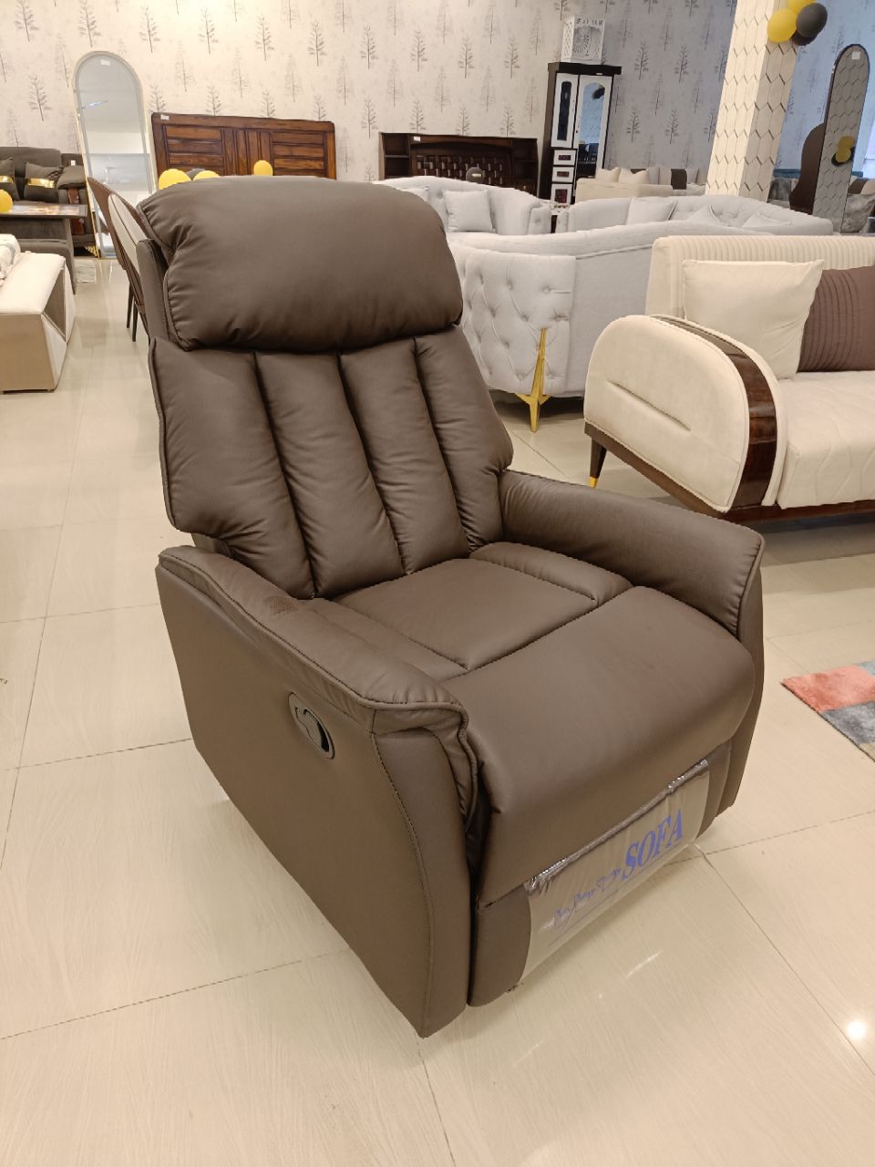 Premium Recliner Chair – Chocolate Brown view 2