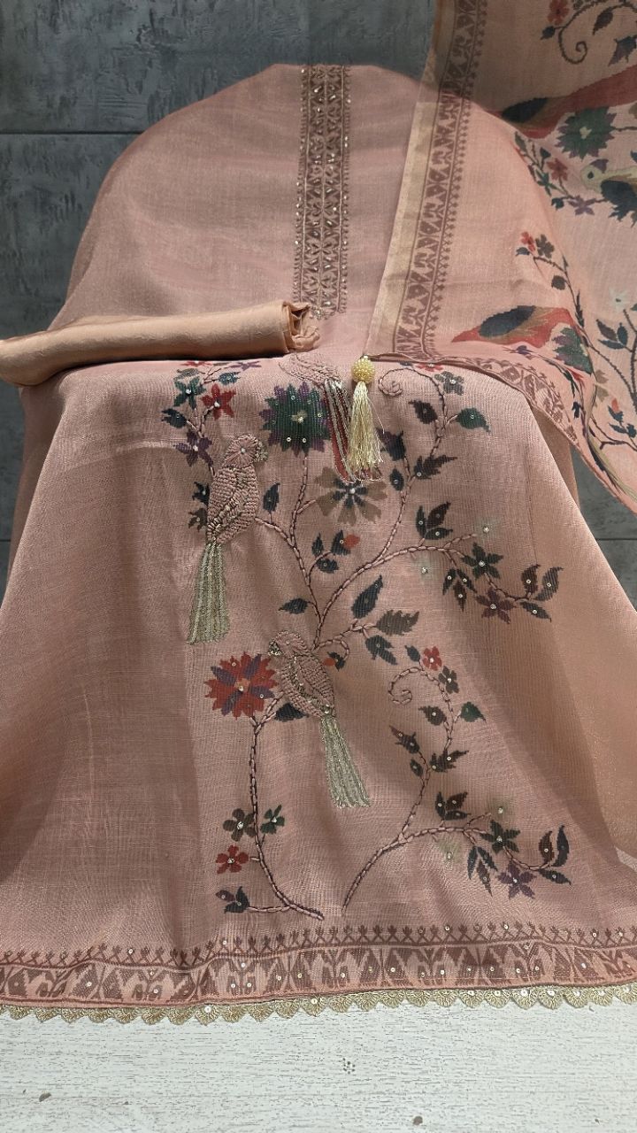 Handwoven Floral Embroidered Suit view 2