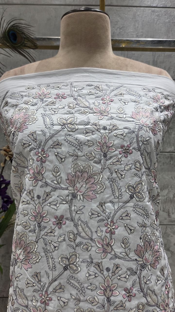 Embroidered Unstitched Suit view 5