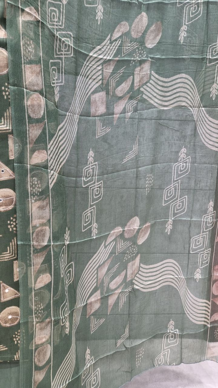 Elegant Green Unstitched Suit view 2