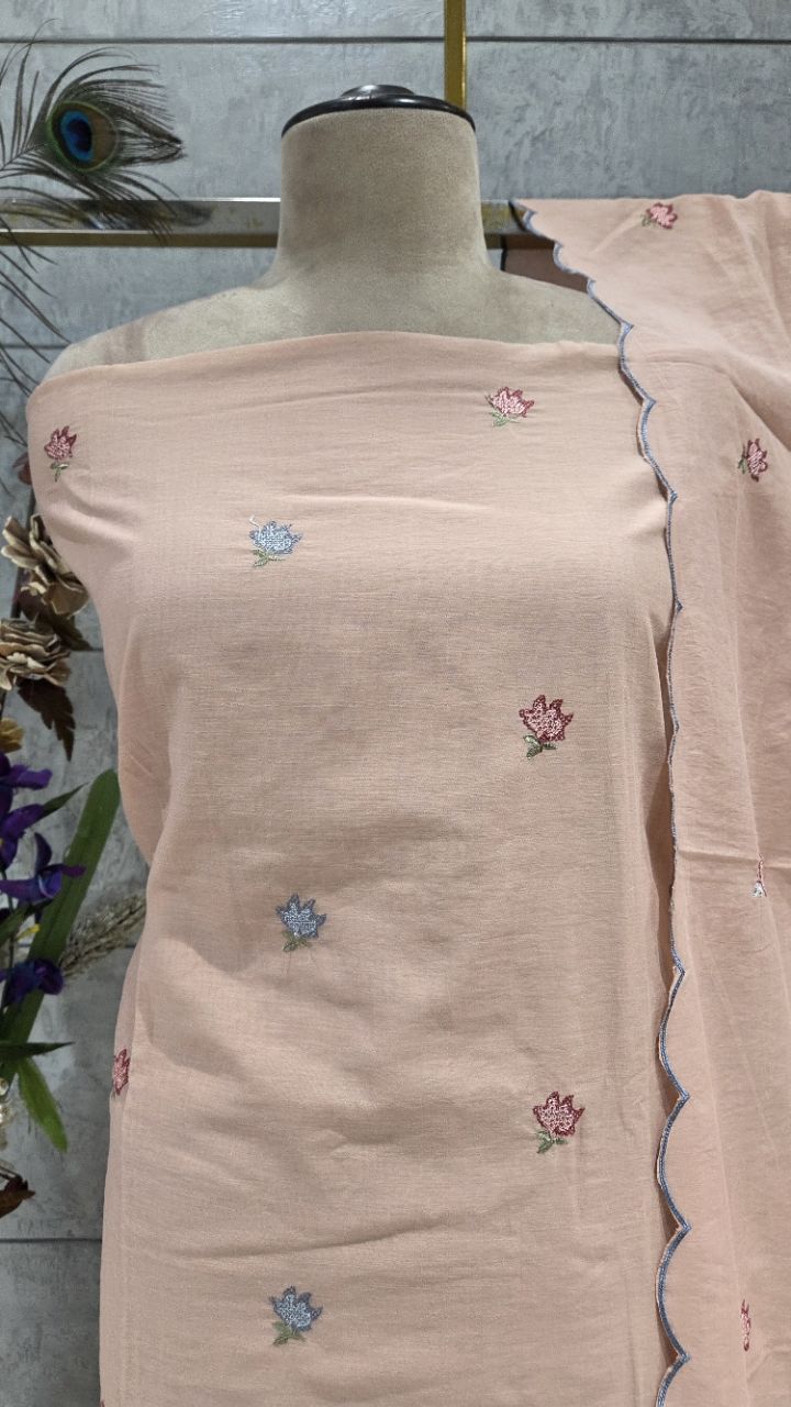 Elegant Floral Unstitched Suit view 4