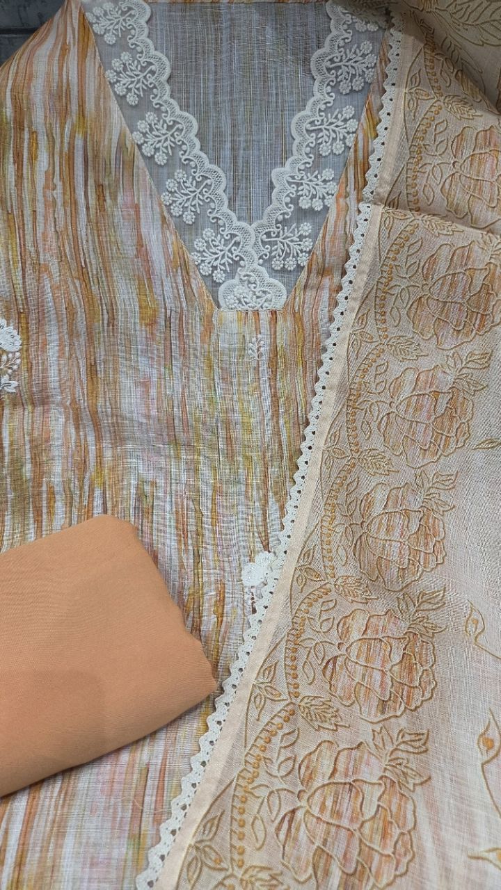Elegant Chikankari Unstitched Suit view 3
