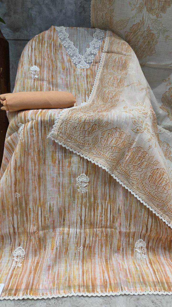 Elegant Chikankari Unstitched Suit view 2