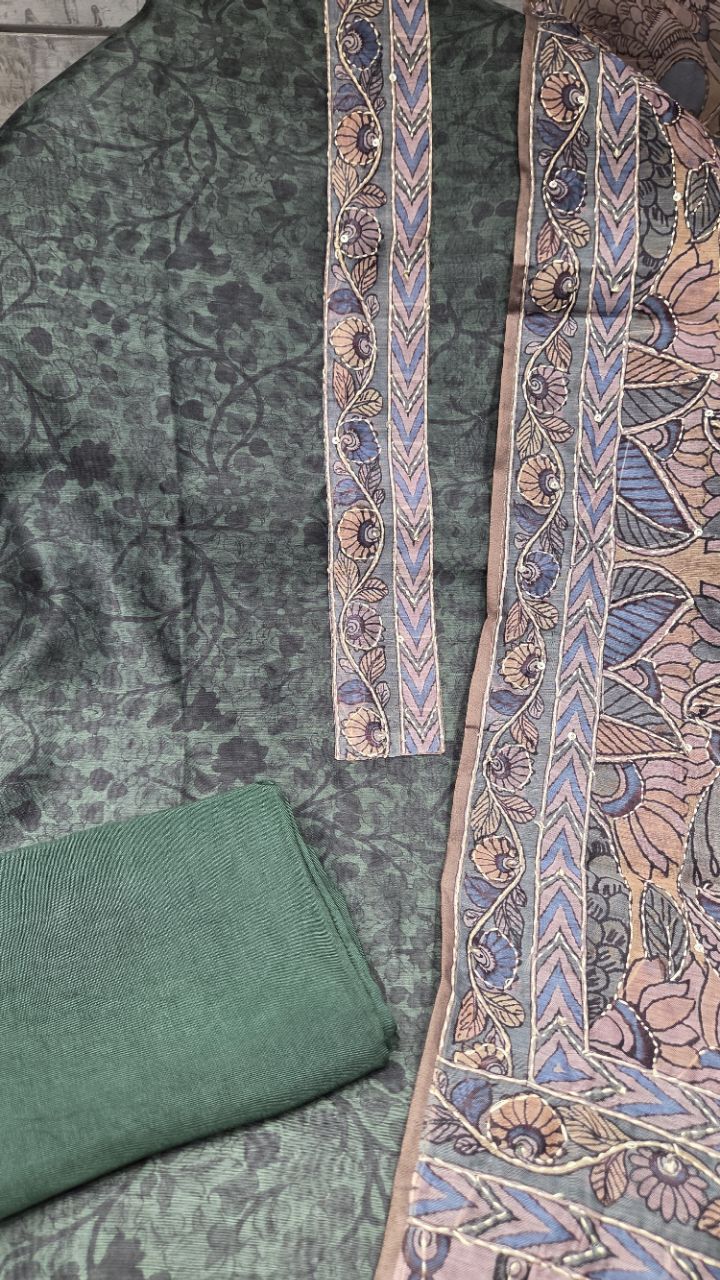 Elegant Handloom Unstitched Suit view 3