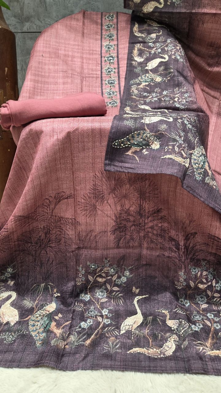 Elegant Cotton Unstitched Suit view 2