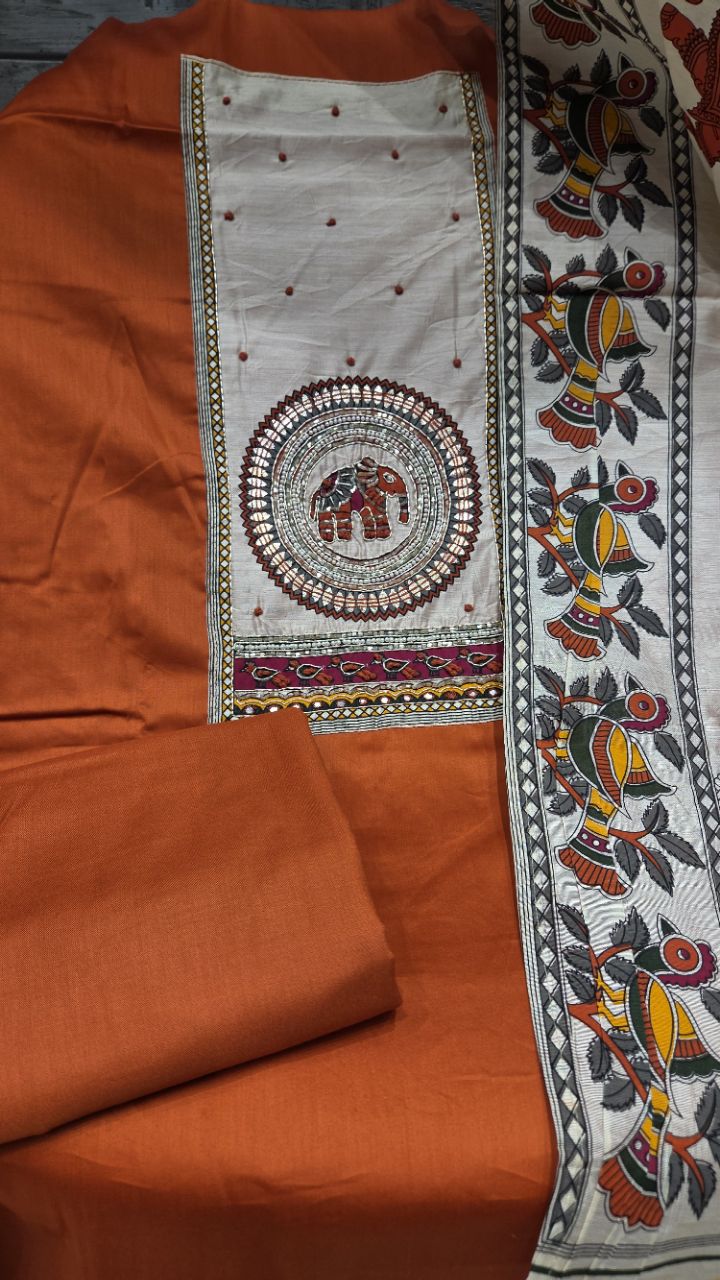 Madhubani Silk Suit view 3