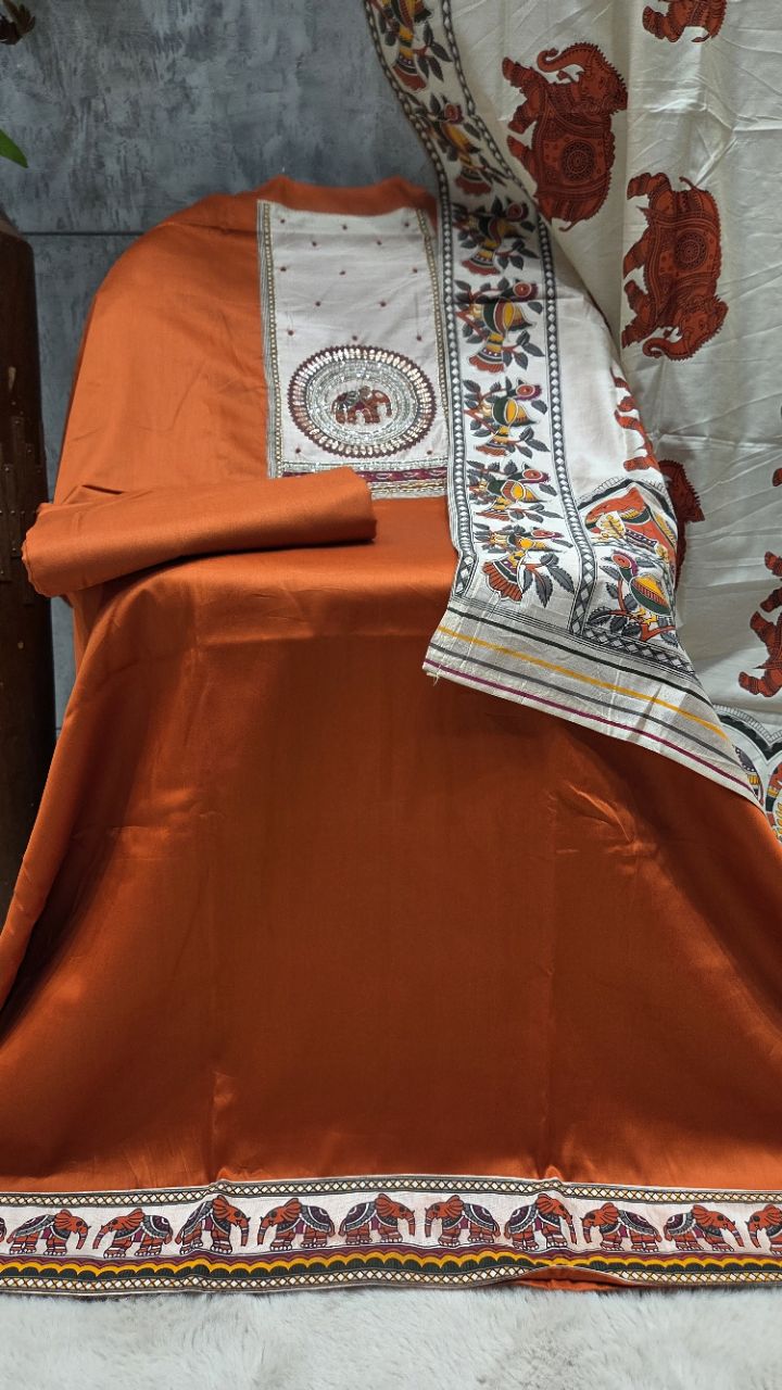 Madhubani Silk Suit view 2