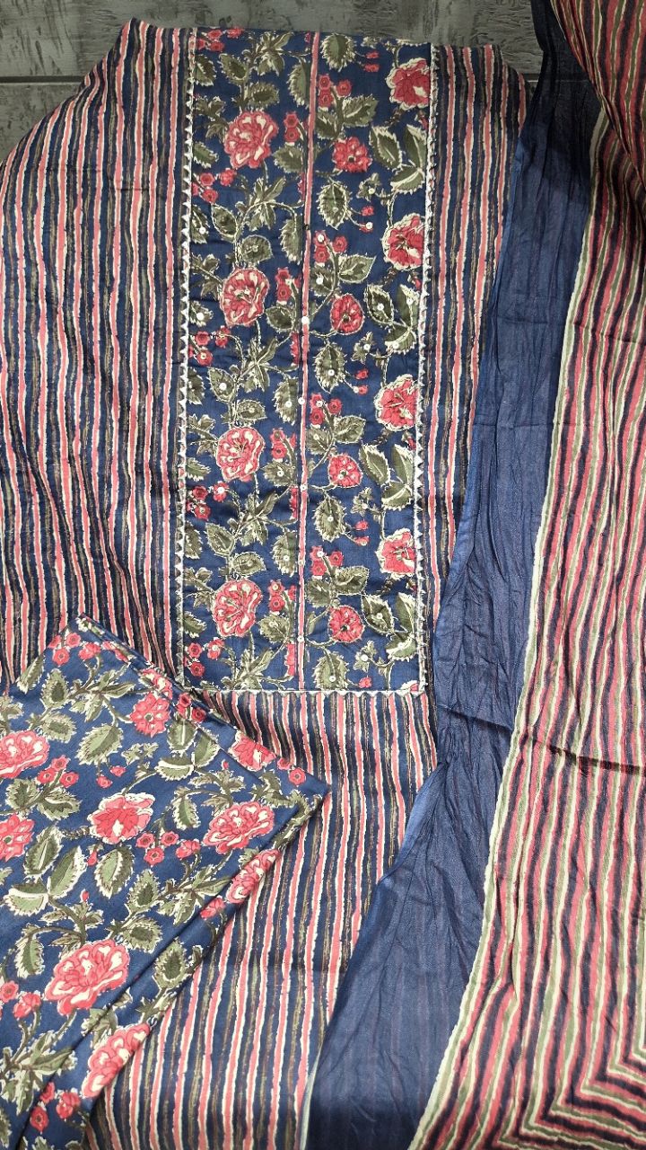 Floral Unstitched Suit Set view 3