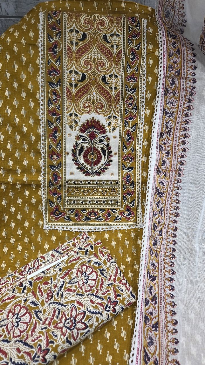 Ethnic Embroidered Unstitched Suit Set view 3