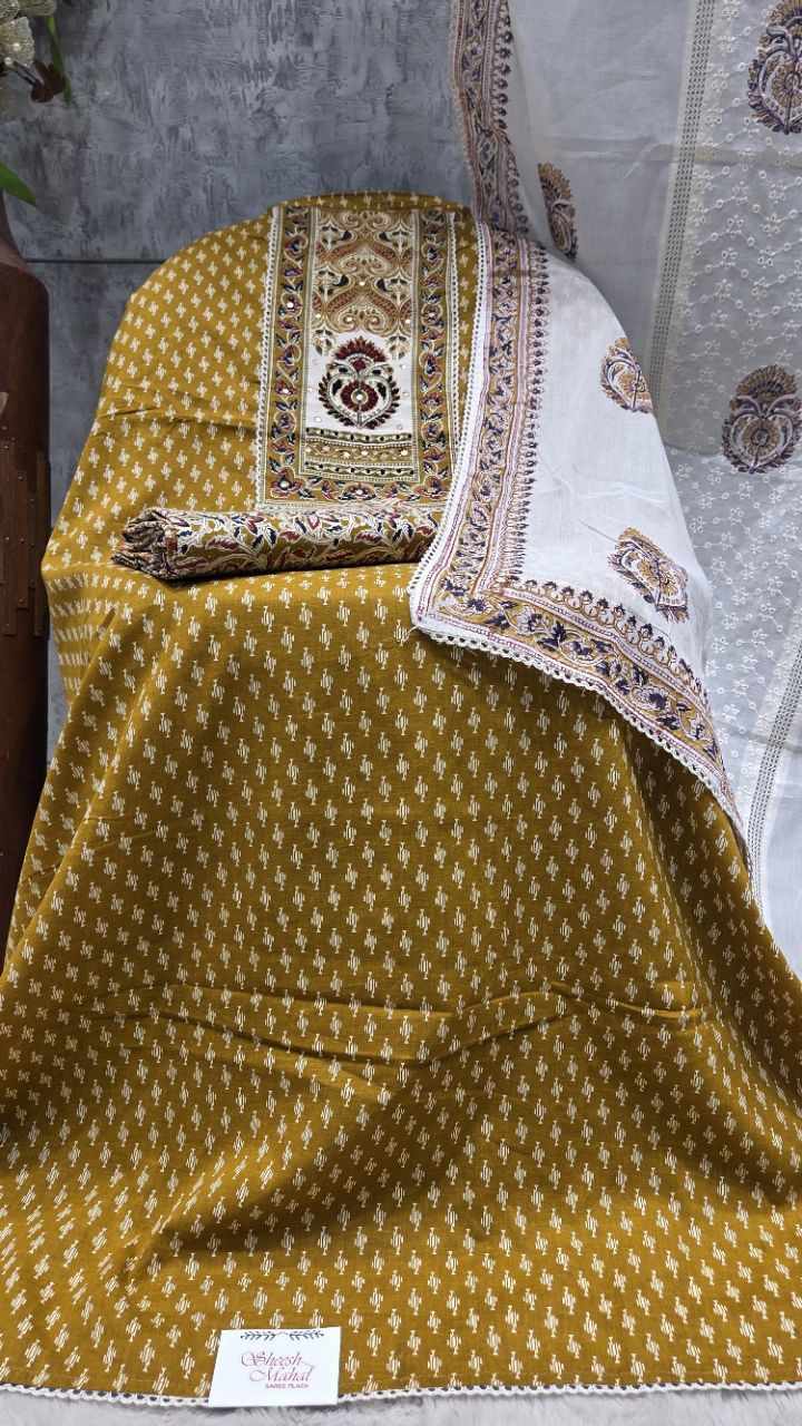 Ethnic Embroidered Unstitched Suit Set view 2