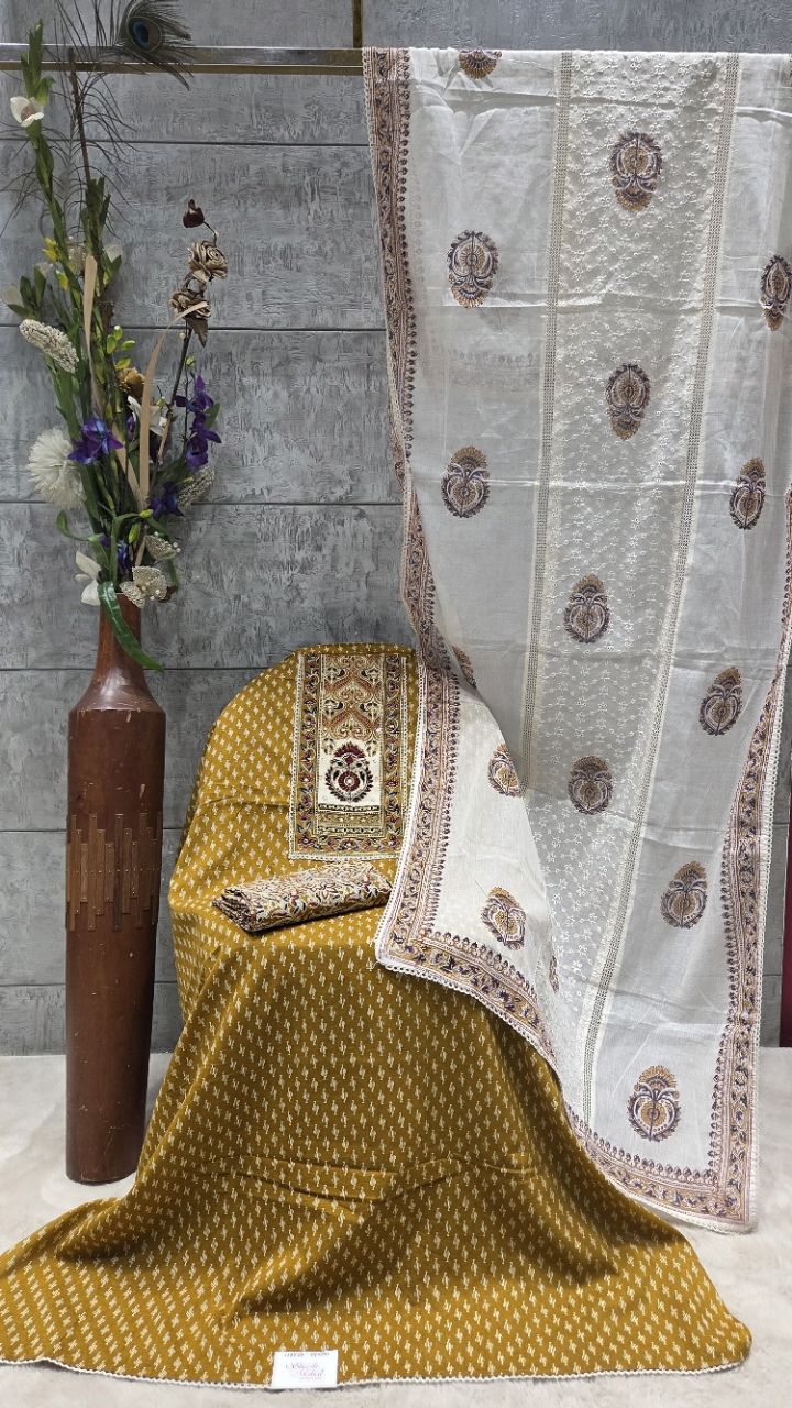 Ethnic Embroidered Unstitched Suit Set