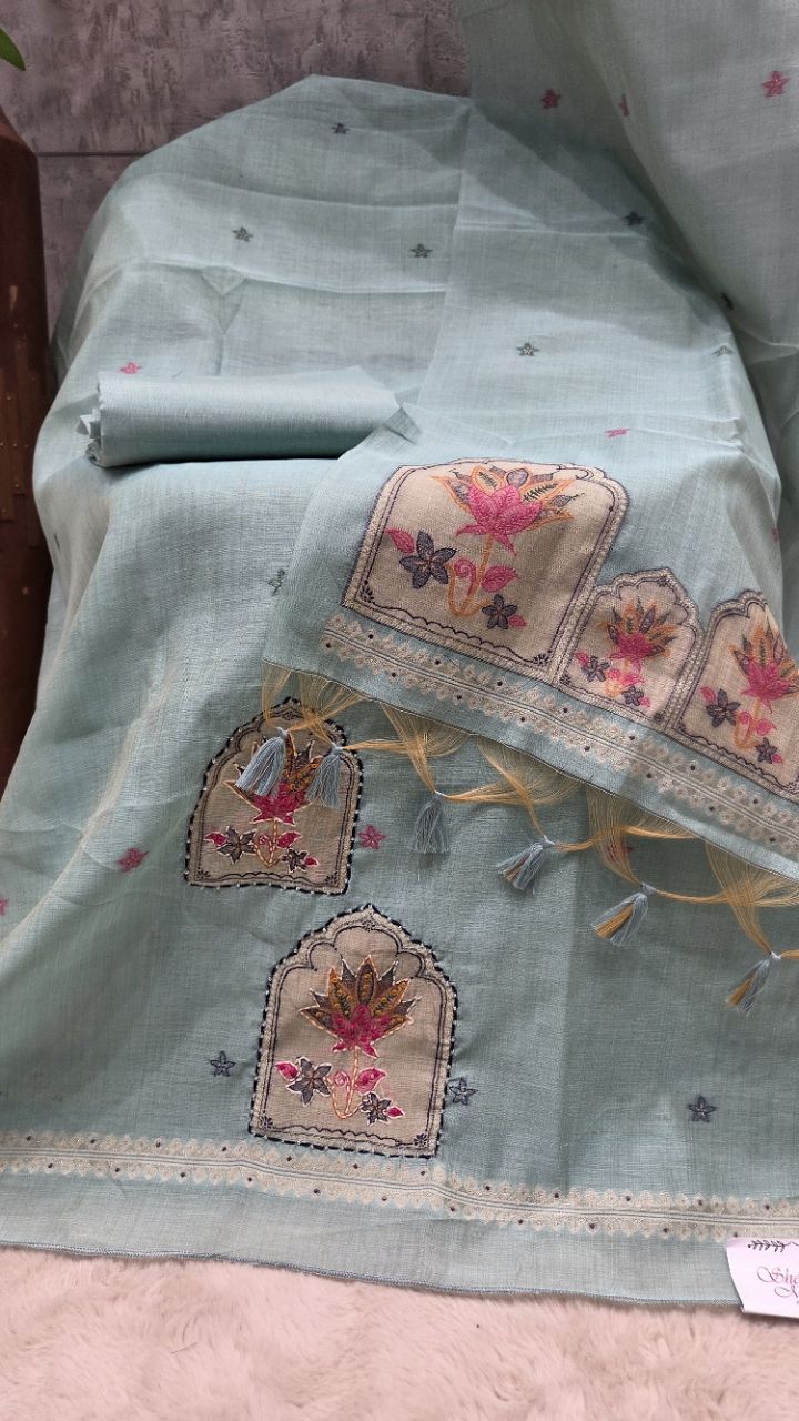 Embroidered Chanderi Unstitched Suit view 2