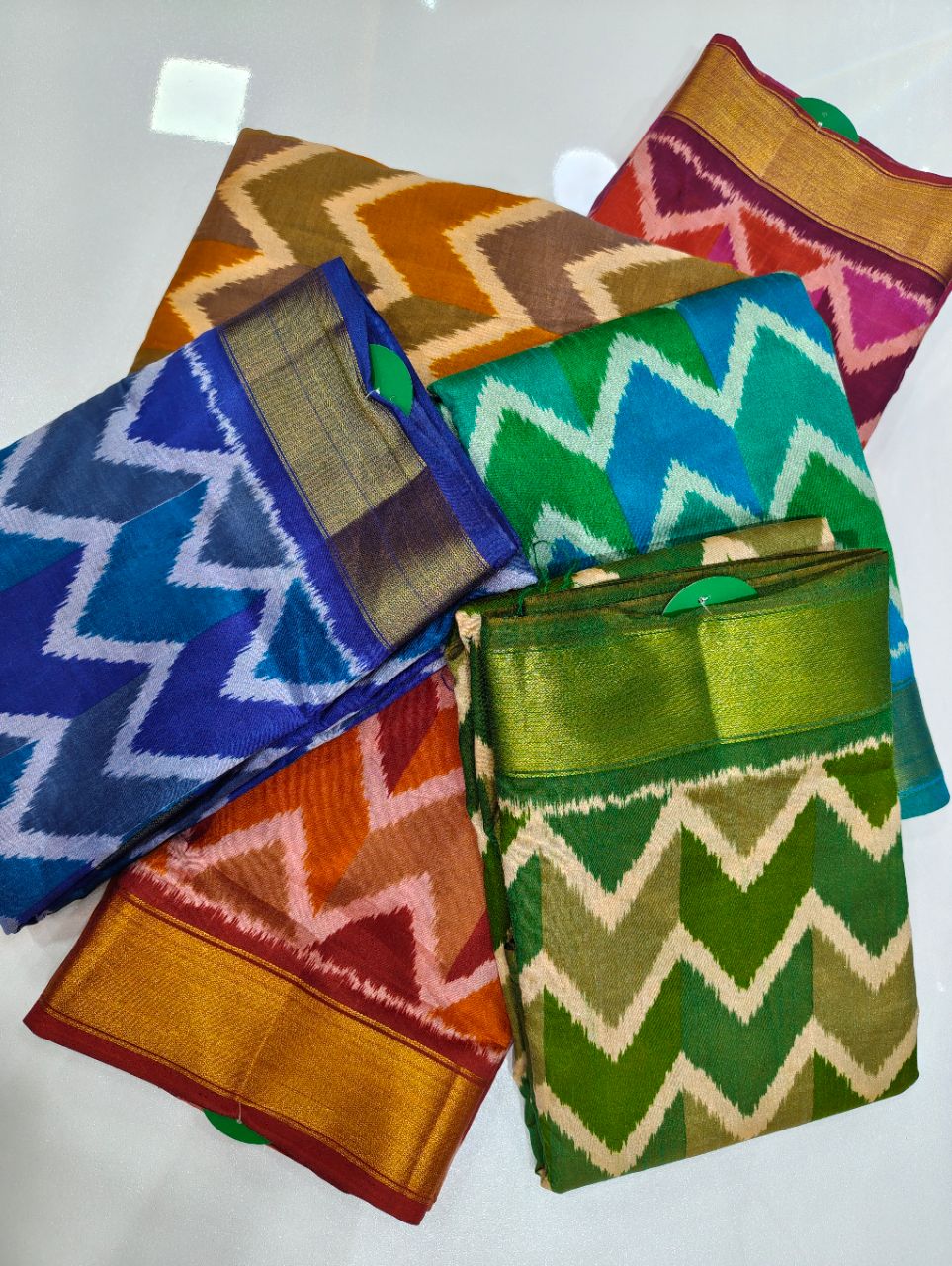Regal Procession Saree: Traditional Folklore Borders on Rich Jewel-Toned Silk view 9