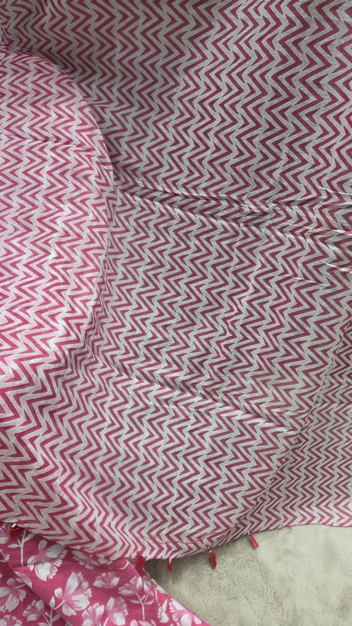 Unstitched Fabric - Floral & Chevron Print view 4