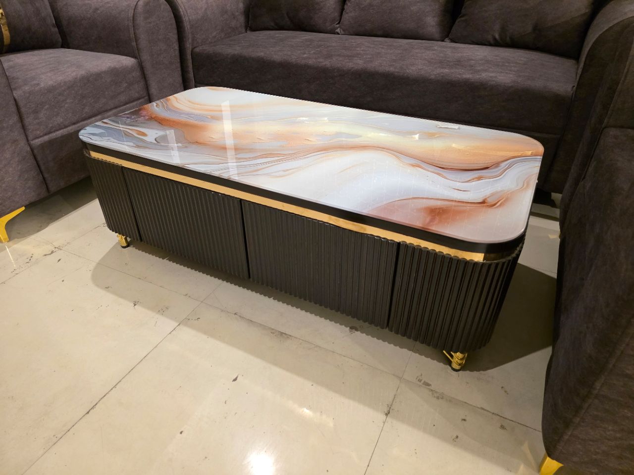 Aurelius Glass Top Luxe Centre Table view 2