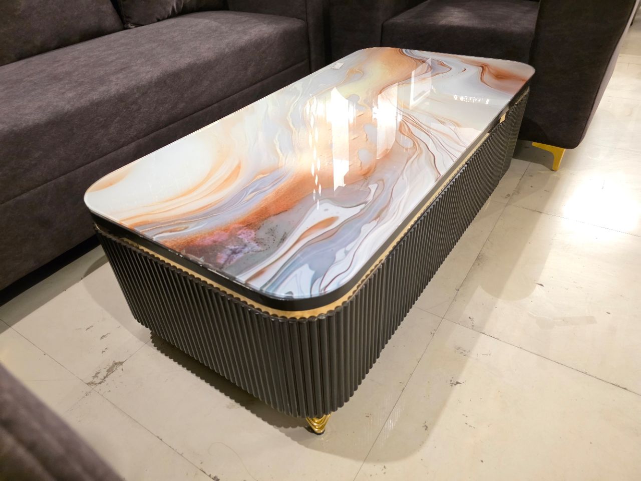 Aurelius Glass Top Luxe Centre Table view 3