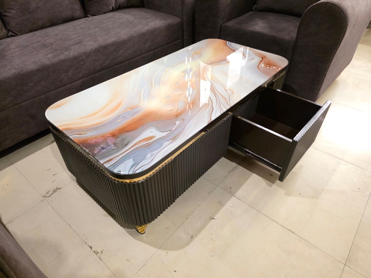 Aurelius Glass Top Luxe Centre Table view 4