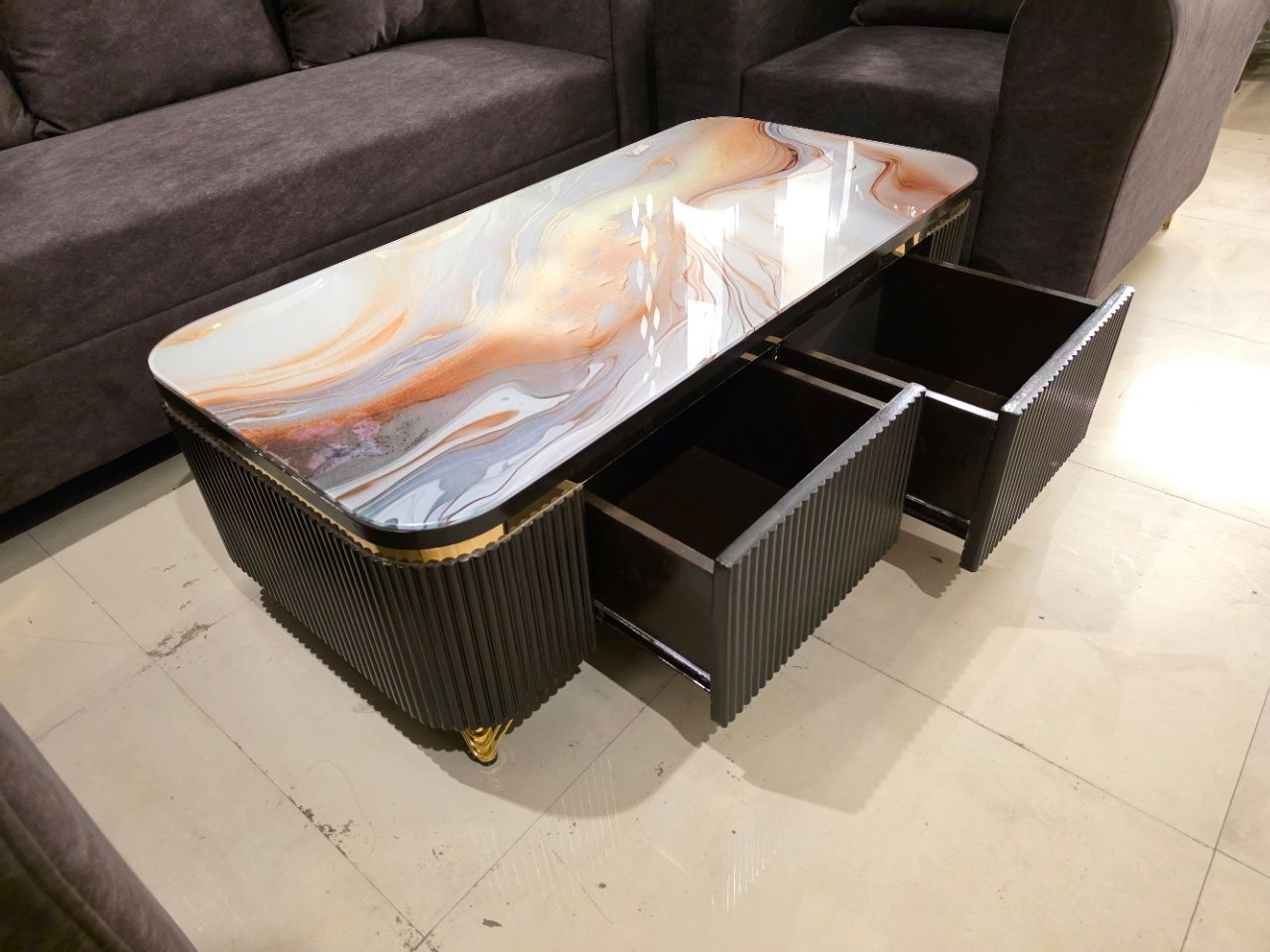 Aurelius Glass Top Luxe Centre Table view 5