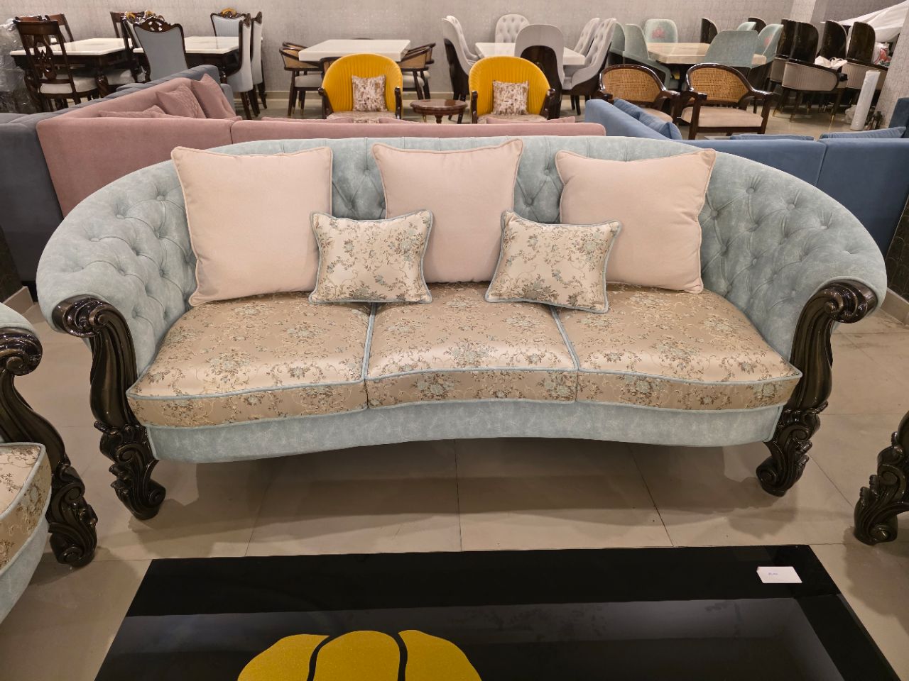 The Royal Azure Curve Sofa Collection view 4