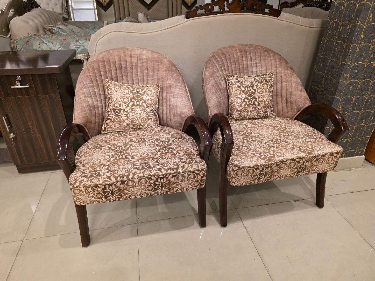 Classic Floral Accent Chairs (Pair) view 2
