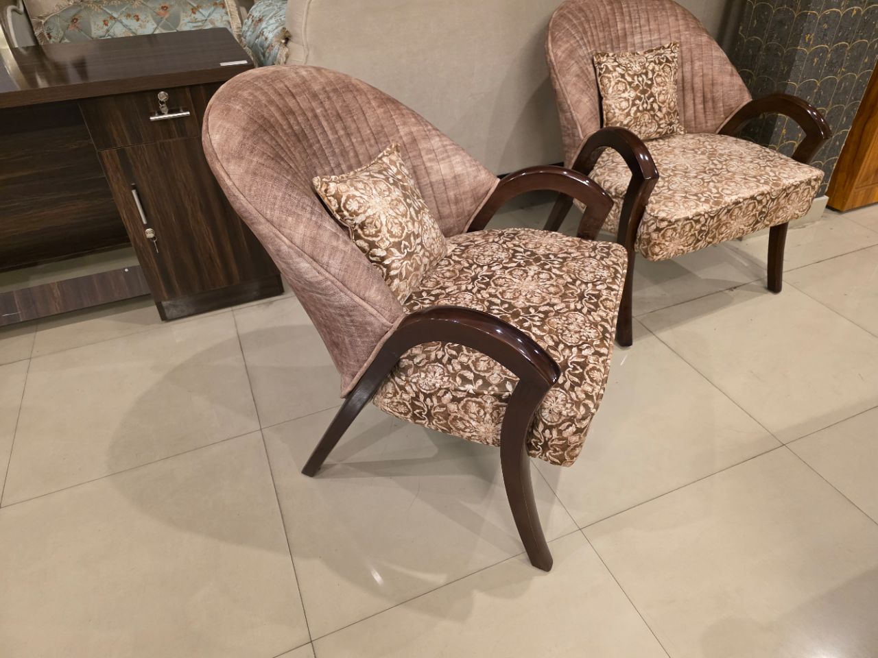 Classic Floral Accent Chairs (Pair) view 3