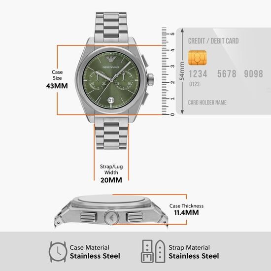 Emporio Armani Green Dial Chronograph Watch AR11640I view 5