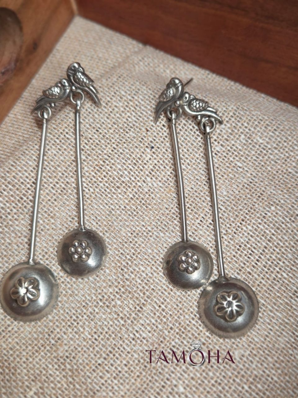 925 Silver Pendulum Bird Motif Earring view 2