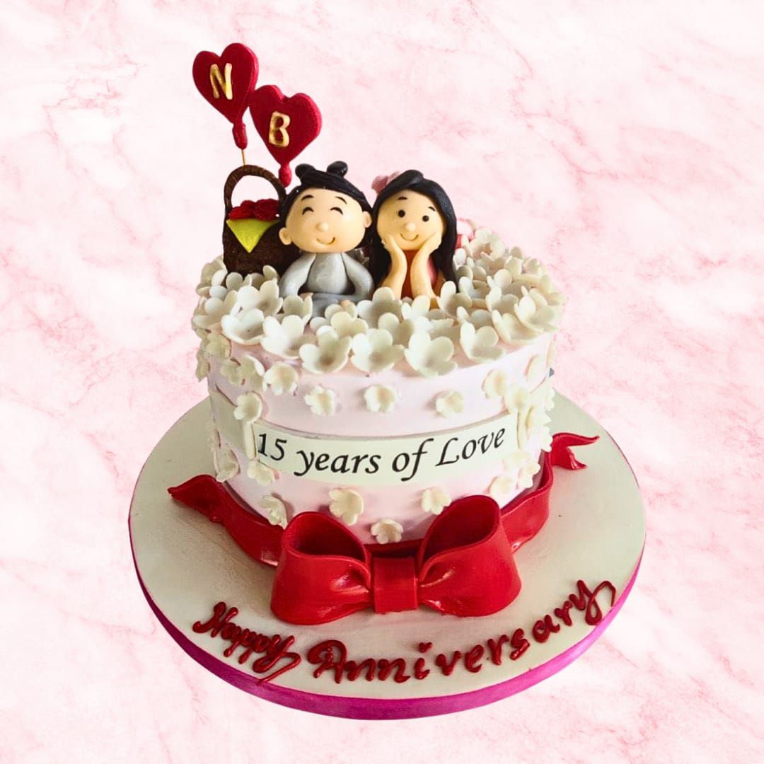 15 Years of Love Anniversary Cake