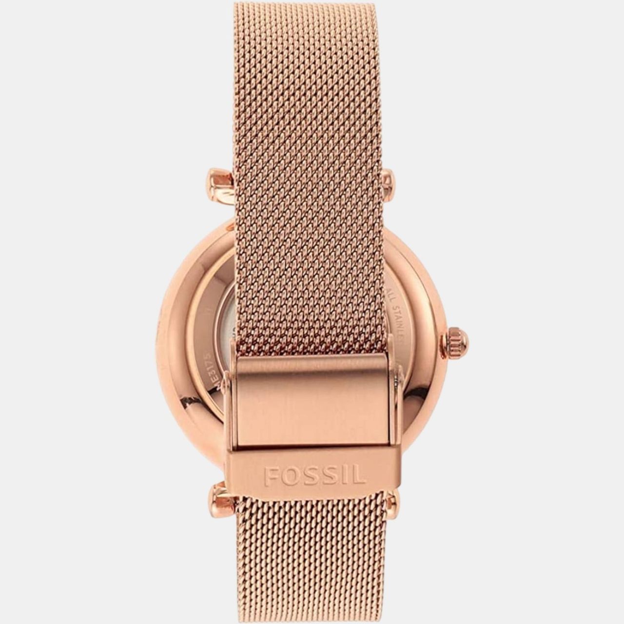 Fossil Rose Gold Mesh Watch Women ME3175I view 3
