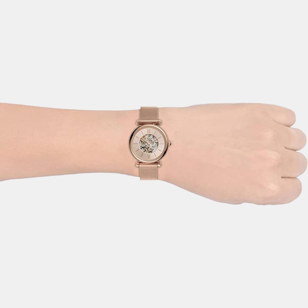 Fossil Rose Gold Mesh Watch Women ME3175I view 9