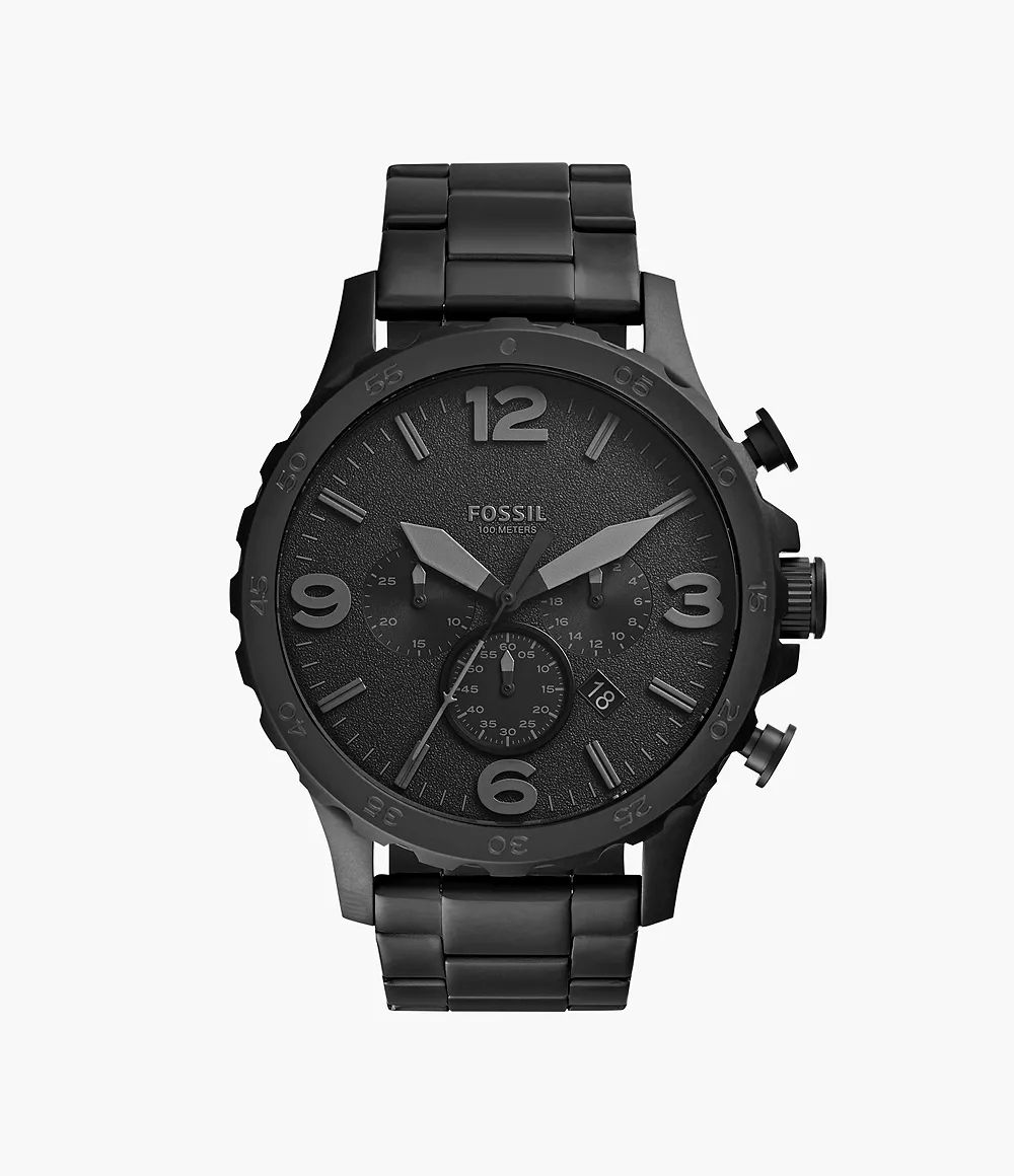 Fossil Mens Black Chronograph Watch JR1401