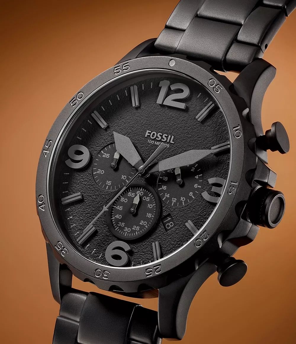 Fossil Mens Black Chronograph Watch JR1401 view 3