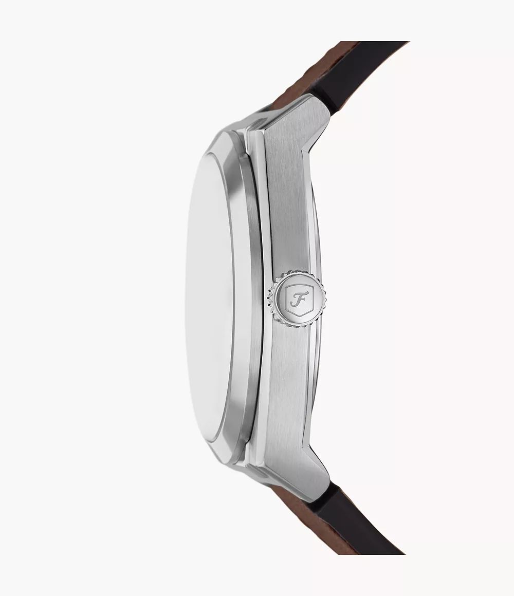 Fossil Mens Leather Strap Watch FS6071I view 3