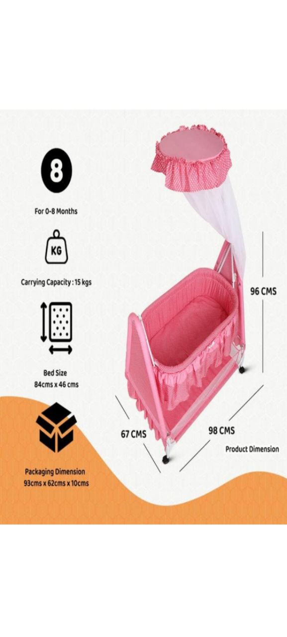 Baby Cradle with Mosquito Net P view 6
