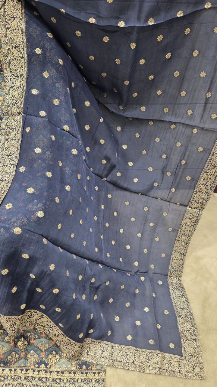 Elegant Blue Unstitched Suit view 4