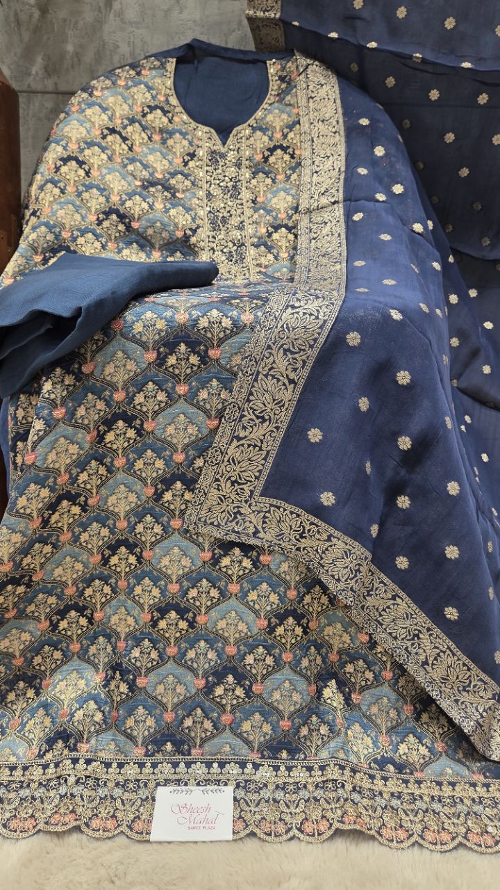 Elegant Blue Unstitched Suit view 2
