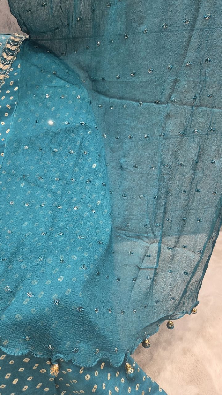 Teal Ethnic Suit view 4