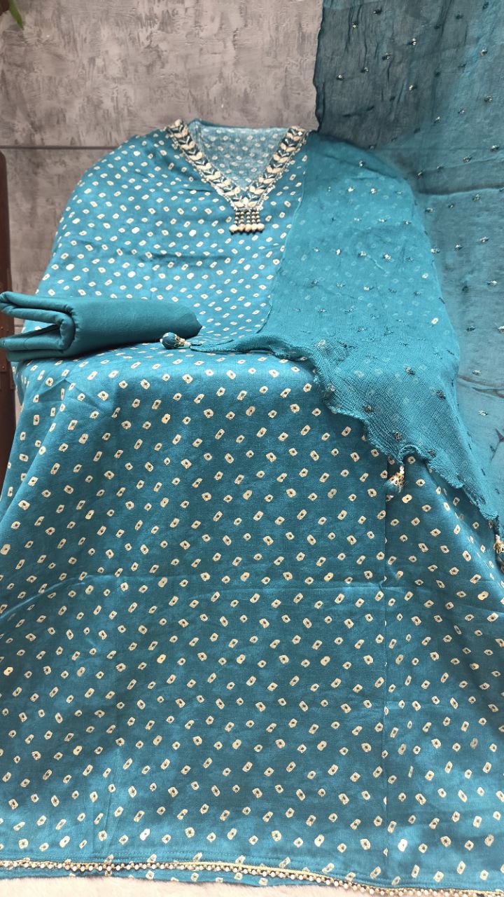 Teal Ethnic Suit view 2