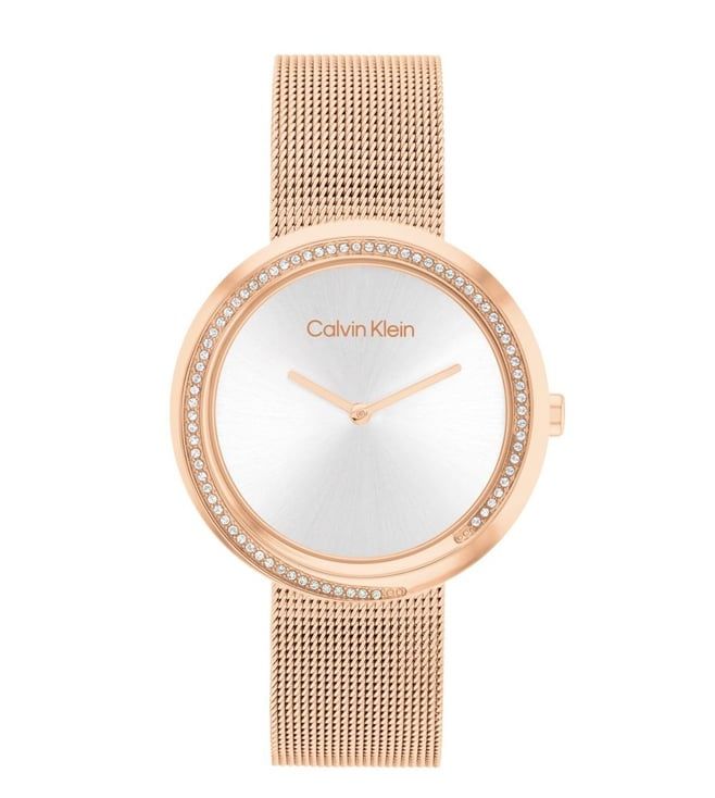Calvin Klein Rose Gold Mesh Watch 25200312