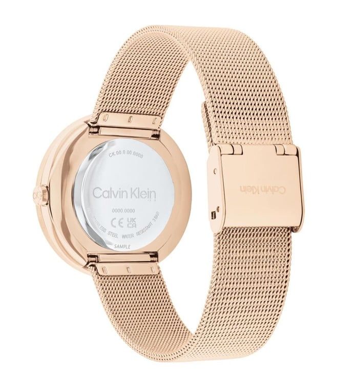 Calvin Klein Rose Gold Mesh Watch 25200312 view 2