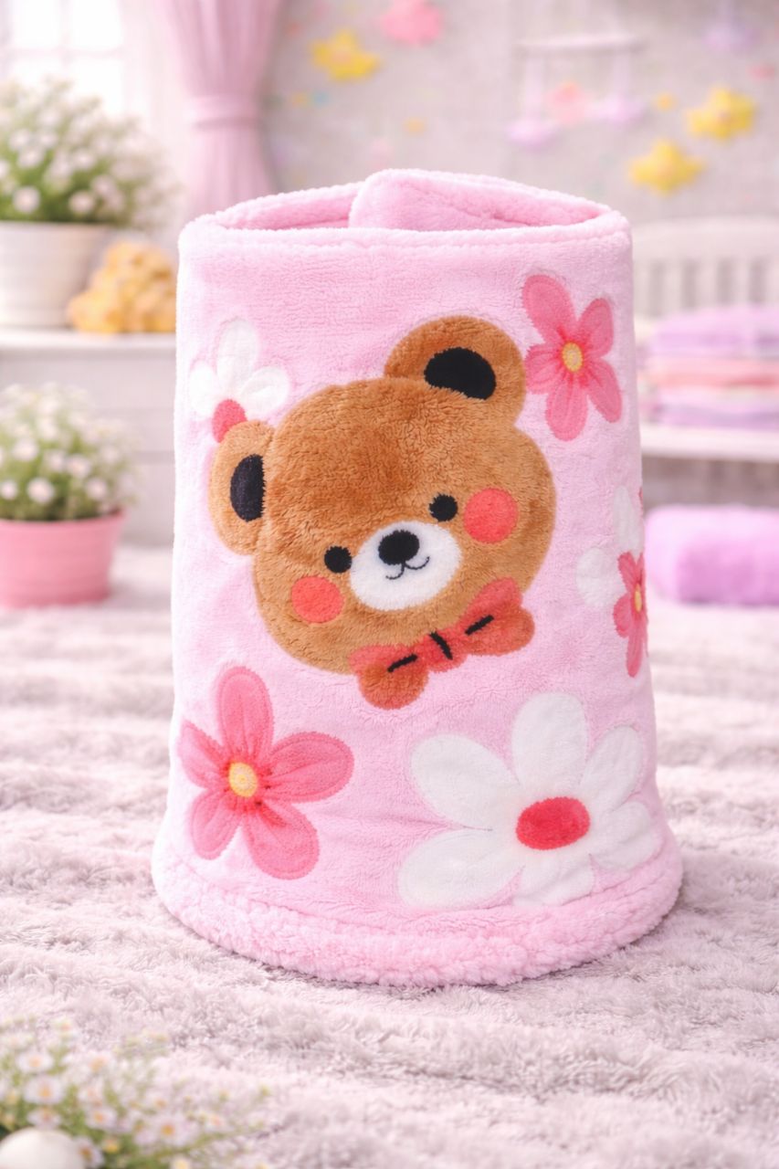 Bear Print Baby Bath Towel view 2